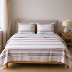 Cubrecama Moderno a Rayas para Verano, 90-180 cm, 100% Poliéster, Lavable, Suave, para Uso Doméstico - Product Image 2