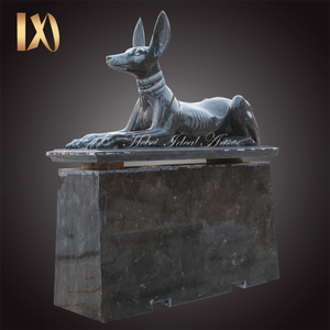 Estatua de Mármol de Perro Anubis Guardián de Tamaño Real, Diseño Clásico, <span class=keywords><strong>Escultura</strong></span> de Perro Dios <span class=keywords><strong>Egipcio</strong></span> Antiguo - Product Image 1