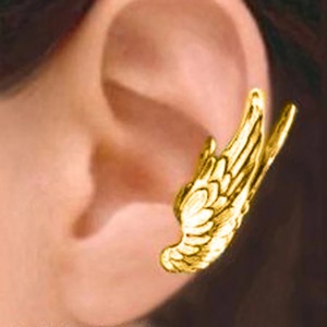 Orecchini a clip a forma di ala d'angelo per donna, senza piercing, orecchini a polsino a forma di ala, gioielli alla moda, regalo, vendita all'ingrosso - Product Image 3