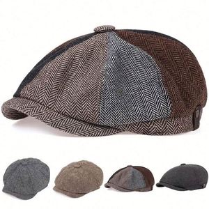 Gorras Newsboy al por Mayor con Patrón de Espiga en Varios Colores, 8 Paneles, Boinas para Hombre Otoño Invierno - Product Image 2