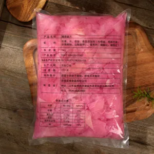 Китайская фабрика, оптовая продажа, большой объем, множество спецификаций, Китай, маринованный розовый имбирь для суши, 1 кг, розовый ломтик, имбирь для суши