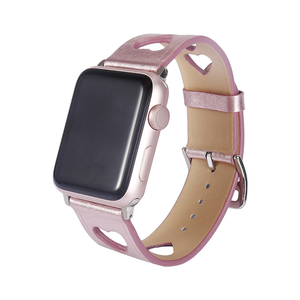 Bracelets de montre <span class=keywords><strong>Apple</strong></span> en cuir de <span class=keywords><strong>luxe</strong></span>, forme cœur, <span class=keywords><strong>bracelet</strong></span> en cuir pour femmes, 38 mm, 42 mm, 45 mm, accessoires pour montre connectée - Product Image 4
