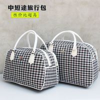 Nouveau sac fourre-tout imperméable grande capacité pour les étudiants rentrant à l'école ; Sac de voyage léger pour les trajets moyens et courts avec motif écossais tendance