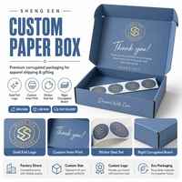 Scatole Postali Blu Personalizzate in Cartone Ondulato con Materiali Riciclati, Imballaggio Regalo Ecologico per Calze e Abbigliamento