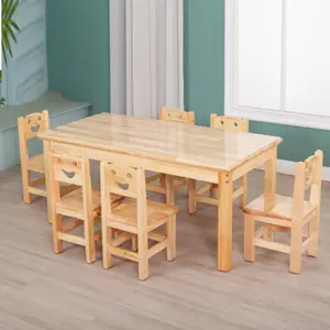 핫 세일 어린이 가구 세트 유치원 가구 나무 어린이 테이블과 의자 세트 유아용 책상