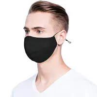 Factory Direct Mode Zwart Ademend Katoen Verstelbare En Wasbaar Gezicht 3 Layer Herbruikbare Maskers