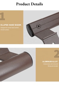 มือจับอลูมิเนียมสีแชมเปญธรรมชาติ Y Negro, อุปกรณ์เสริม<span class=keywords><strong>ที่</strong></span>จับประตูอลูมิเนียมสำหรับ<span class=keywords><strong>ประตู</strong></span>บานเลื่อน - Product Image 4