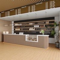 Bureau de réception minimaliste moderne en bois massif pour café, pâtisserie, bar et confiserie - Luxe léger haut de gamme Yimutang