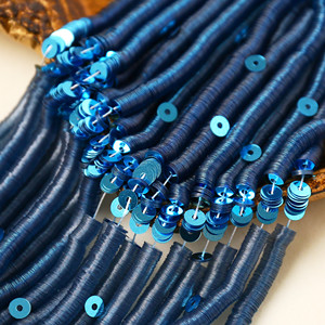 Lentejuelas de Bordado Francés, Lentejuelas Metálicas Azules de 4 mm, Forma Redonda, Material PET con Certificación GRS OEKO - Product Image 1