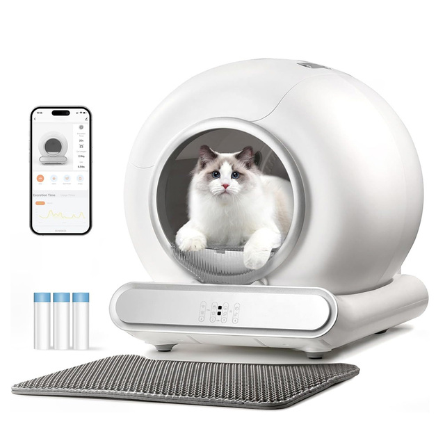 Hot Selling 65L Large Easy to Assemble Automatic Sensor Safety System Smart Self-Cleaning Cat Litter Box for Multiple Cats