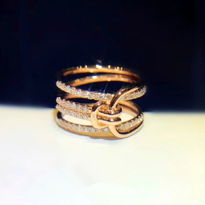 Anello Q344 in oro rosa con diamante, da donna, per fidanzamento, taglio rotondo brillante, colore naturale G, gioielli placcati 14K - Product Image 2