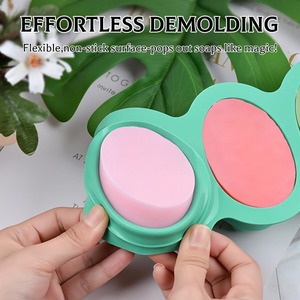 Massage <b>Soap</b> Mold - 2 Pcs4 Cavities Silicone <b>Soap</b> Mold for <b>Soap</b> Making Handmade Hair Brush Shampoo Bar Molds - Product Image 2