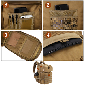 Sac à dos tactique de randonnée Trailpop avec logo personnalisé, imperméable, pour le camping, la chasse, les voyages, la randonnée, 45L, pour hommes - Product Image 6