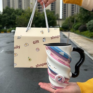 Taza creativa con personalidad, bonita taza de niña, gran capacidad, celebridad de <span class=keywords><strong>Internet</strong></span>, taza de té de moda, taza de agua de cerámica para el hogar - Product Image 2