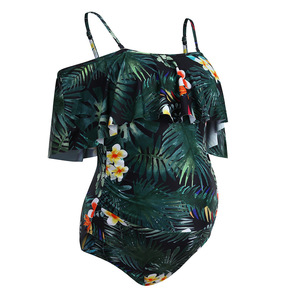 Lady yaz off-omuz tek parça mayo hamile kadınlar için büyük boyutları kadın <span class=keywords><strong>bikini</strong></span> için annelik Beachwear - Product Image 5