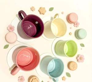 Tazas de Cerámica Apilables de 250 ml para Personas Solitarias, Tazas para la Tarde para una Persona - Product Image 1