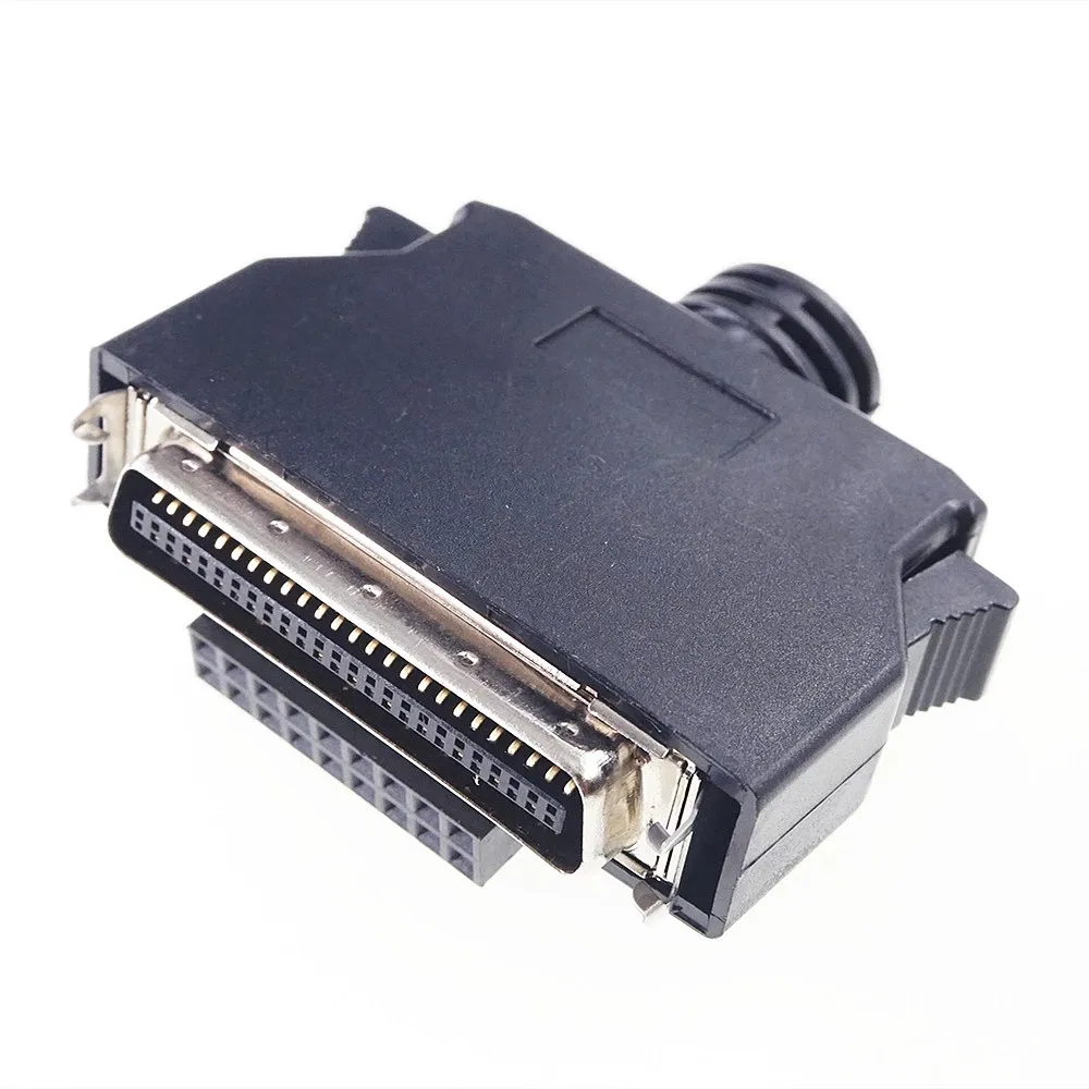 Kit de carcasa de conector SCSI MDR, 50 posiciones, macho de soldadura, 50 pines, escudo para ensamblaje de cable