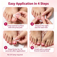 Lot de 160 faux ongles en ABS, boîte de capsules d'ongles courts français nude réutilisables, forme carrée, à presser, pré-conçues