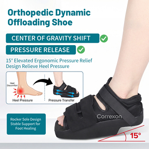 <span class=keywords><strong>Chaussure</strong></span> <span class=keywords><strong>de</strong></span> décompression du <span class=keywords><strong>talon</strong></span> pour la récupération post-chirurgie calcaneenne, à bout carré et semelle compensée, CE ISO FDA OEM - Product Image 6