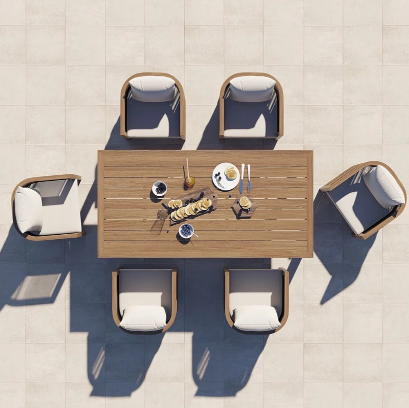 Patio garden set table set teak furniture 7 pieces outdoor dining set