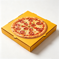 Boîte à pizza pliable en carton ondulé imprimée en couleur personnalisée, emballage alimentaire recyclable à emporter, boîte en papier avec impression du logo de la marque