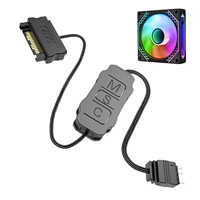 Contrôleur ARGB 5V 3 broches avec alimentation SATA pour cartes mères sans ARGB 5V ou ventilateurs ARGB DIY, etc.