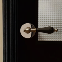 Ensemble de poignées de porte intérieures mécaniques de luxe en céramique antique tendance, finition argent brillant pour chambre
