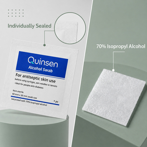 Tampons pré-imprégnés d'<span class=keywords><strong>alcool</strong></span> jetables CE ISO 13485, 100 unités, emballés individuellement, logo personnalisé, fourniture OEM - Product Image 2