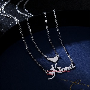 Tùy chỉnh hai lớp thép không gỉ vàng thư chuỗi mặt dây chuyền vòng cổ thời trang trái tim choker cho phụ nữ Quà Tặng - Product Image 1