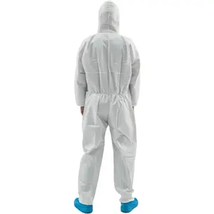 Witte Kleur Waterdicht Type 5 6 Wegwerp Overall Kleding Veiligheid Hazmat Pak