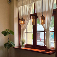 Lampe suspendue décorative en verre pour îlot de cuisine et restaurant, lampe suspendue simple, lustre moderne vintage en bois pour chevet