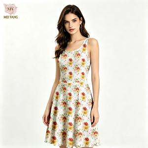 Vestido sin mangas con estampado floral personalizado Meiyang, vestido de verano, vestido acampanado de línea A, vestido tipo pinafore, ropa de mujer - Product Image 5