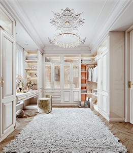Tocador de muebles de un dormitorio con Vestidor más de moda de 2025 con tocador de escritorio que incluye Luz de espejo para maquillaje
