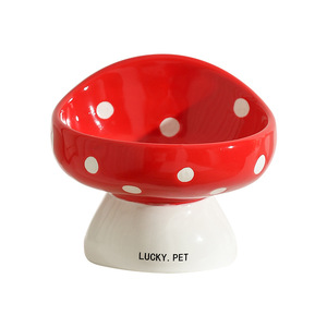Mignon bol en céramique surélevé en forme de champignon, incliné, anti-vomissement, pour l'alimentation <span class=keywords><strong>et</strong></span> l'eau des chats <span class=keywords><strong>et</strong></span> petits chiens - Product Image 2