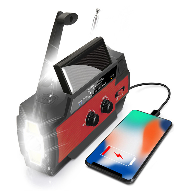 Multi Function Heavy Duty Emergency Long Wave Wind up Home Hand Crank Solar Powered Am Fm Shortwave Transistor Radio Usb Port