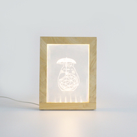 Cadre lumineux en bois avec motif d'art populaire personnalisé, fait main, décoration de mariage et de Noël pour la maison