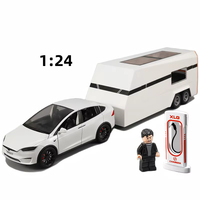 Moulé sous pression modèle de voiture 1:24 T modèle X RV modèles de véhicules lumière sonore retrait porte ouverte décor métal Collection voiture Mode moulé sous pression jouets
