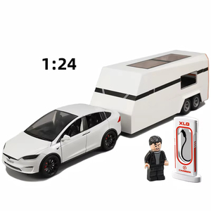 Modelo de coche fundido a presión <span class=keywords><strong>1</strong></span>:24 T modelo X RV, modelos de vehículos, luz de sonido, puerta trasera, decoración abierta, colección de Metal, modo de coche, juguetes fundidos a presión - Product Image 1