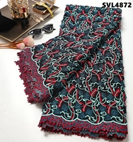 Tissu en dentelle suisse 100 % coton de haute qualité, broderie florale 3D avec pierres, tissu en dentelle africaine douce pour robe de soirée femme