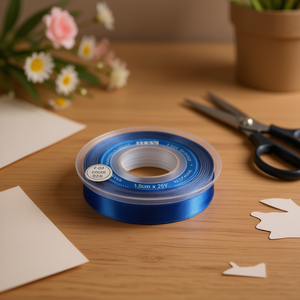 Nastro in Raso Ilan 1.0cm 25Y Blu D22 - Product Image 3