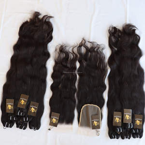 Mèches de cheveux humains 100% humains avec fermeture en dentelle, prix de gros d'usine - Product Image 2