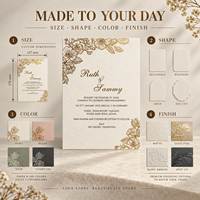 Ensemble de papeterie florale Golden Line pour mariage, invitations personnalisées, cartes « Save the Date », cartes RSVP pour la décoration de la fête de mariage