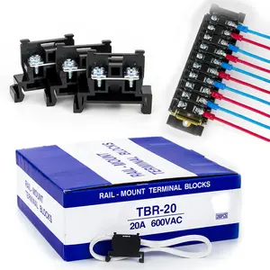 Bloco terminal de parafuso montado, TBR-20 200 pçs/caixa trilho única-tier combinação terminal blocos de terminais 20a