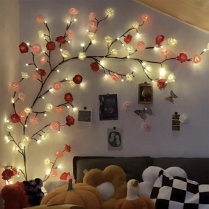 <span class=keywords><strong>Guirlande</strong></span> Lumineuse Flexible en Forme de Vigne avec Motifs de Fleurs de Prunier et de Feuilles d'Érable, avec Télécommande, pour la Décoration de Chambre et d'Événements de Noël - Product Image 4