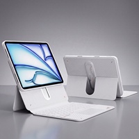 IFacemall Nouveau clavier tactile LED RVB rétroéclairé 7 couleurs de taille standard en TPU léger à rotation 360° pour iPad 10e génération A16 10,9 pouces