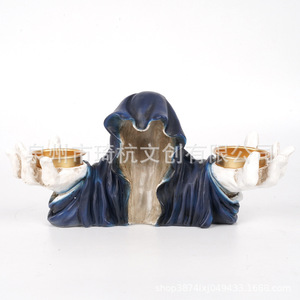 Ghost Shape Resin <b>Candlestick</b> Halloween Decoration Indoor Handmade Craft Gift - Product Image 2