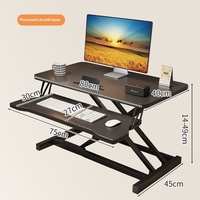 Table à café et à dîner relevable, double usage, multifonctionnelle, plateau en bois massif, structure en métal, pliable, mobile, pour les petits appartements