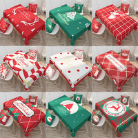 Nappe de Noël en polyester imperméable de style nordique avec motif de rennes, personnalisable pour un usage domestique
