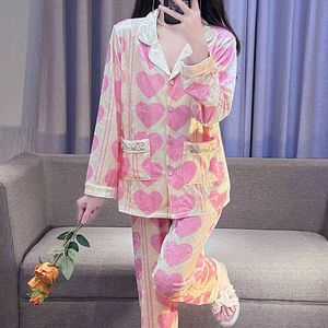 Automne et <span class=keywords><strong>hiver</strong></span> or velours pyjamas femmes imprimé rayé lettres lumière luxe haut de gamme pyjamas costume ensembles de vêtements de nuit - Product Image 5