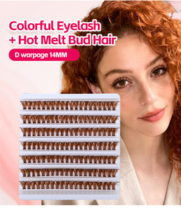 Extension ciglia 40D Heat Melt a ciuffetti segmentati fai da te, marrone, grande capacità, effetto naturale, volume completo, facili da applicare, per uso quotidiano - Product Image 1